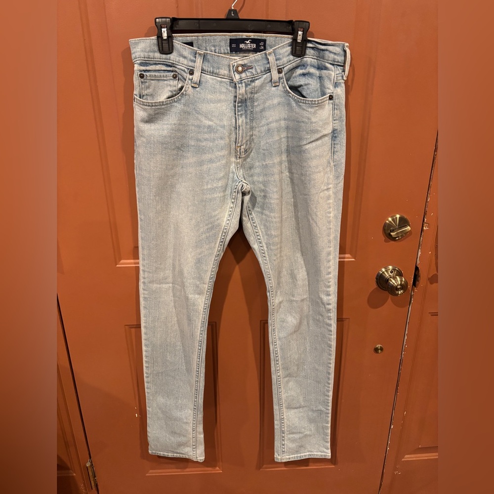 Hollister Epic Flex Skinny Denim Jeans Size 32x34 Blue Light Wash